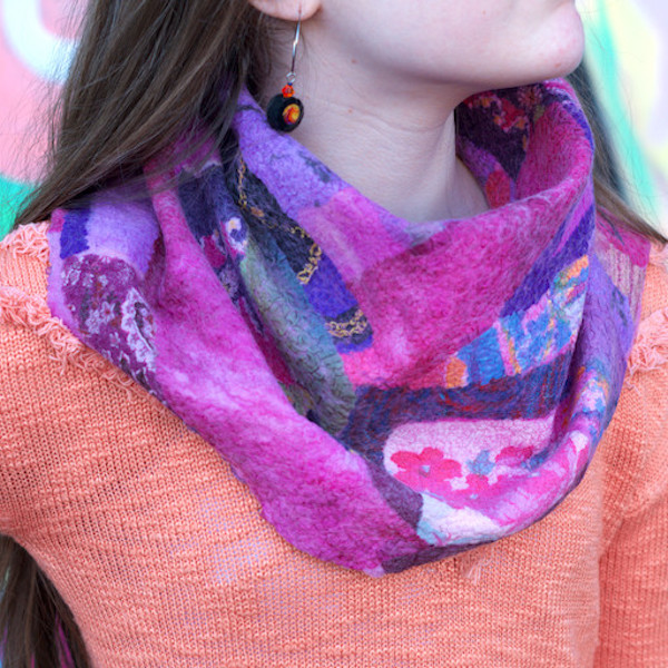 Nuno-Felted Patchwork Cowl